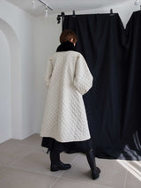QUILTING FRILL COLLAR COAT