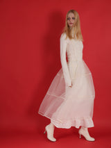 lace up sheer corset dress