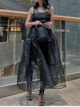 lace up sheer corset dress