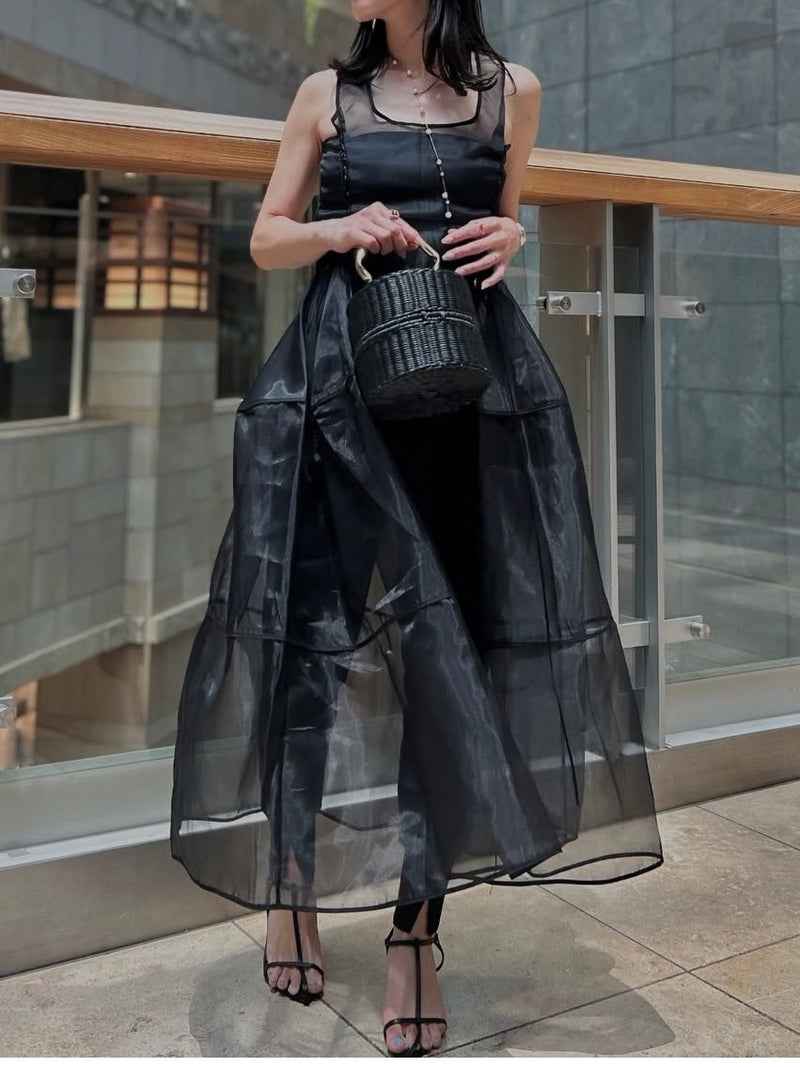 lace up sheer corset dress