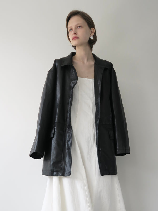 vegan leather over jacket