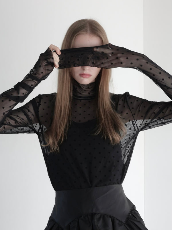 long sleeve sheer tops
