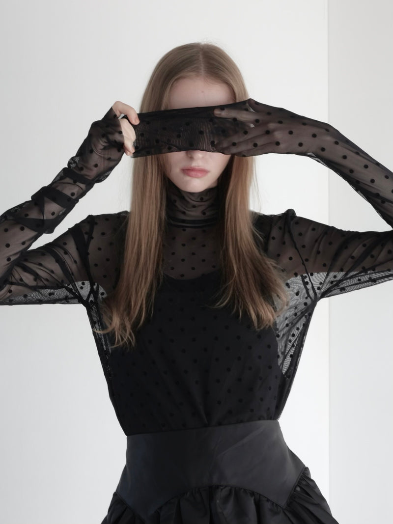 long sleeve sheer tops