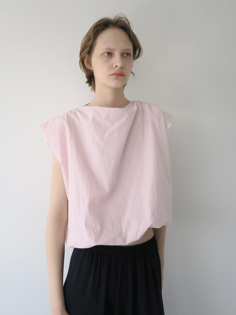 cropped balloon sleeveless tops