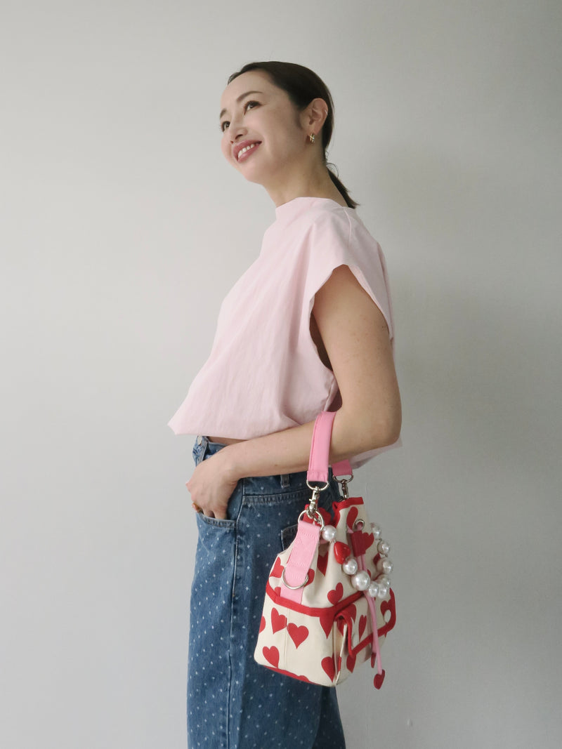 cropped balloon sleeveless tops