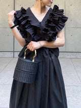 【阪急うめだ本店 POP UP】RAFFLE FRILL TOPS（BLACK）