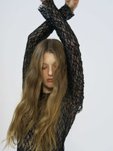 【阪急うめだ本店 POP UP】BACK OPEN LACE TOPS (BLACK)