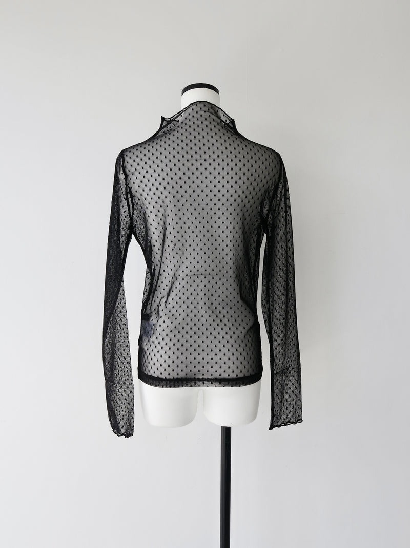 pin dot see through long tee