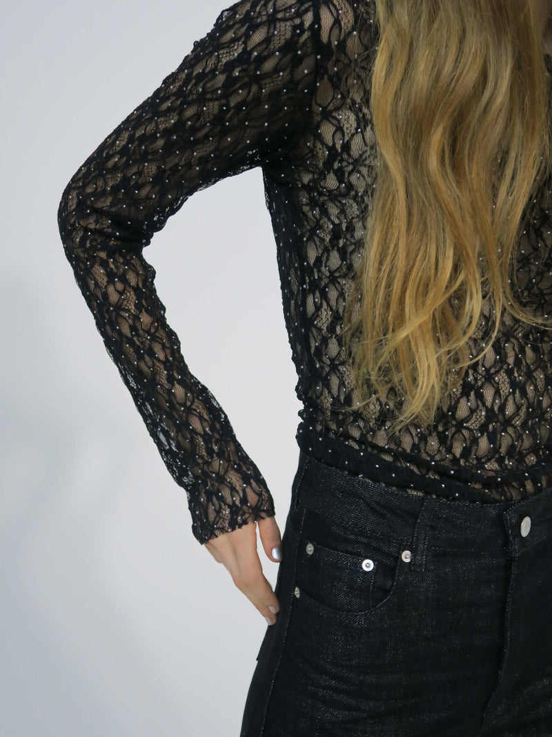 【阪急うめだ本店 POP UP】BACK OPEN LACE TOPS (BLACK)