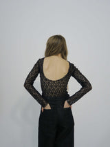 【阪急うめだ本店 POP UP】BACK OPEN LACE TOPS (BLACK)