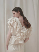 SATIN RAFFLE FRILL TOPS