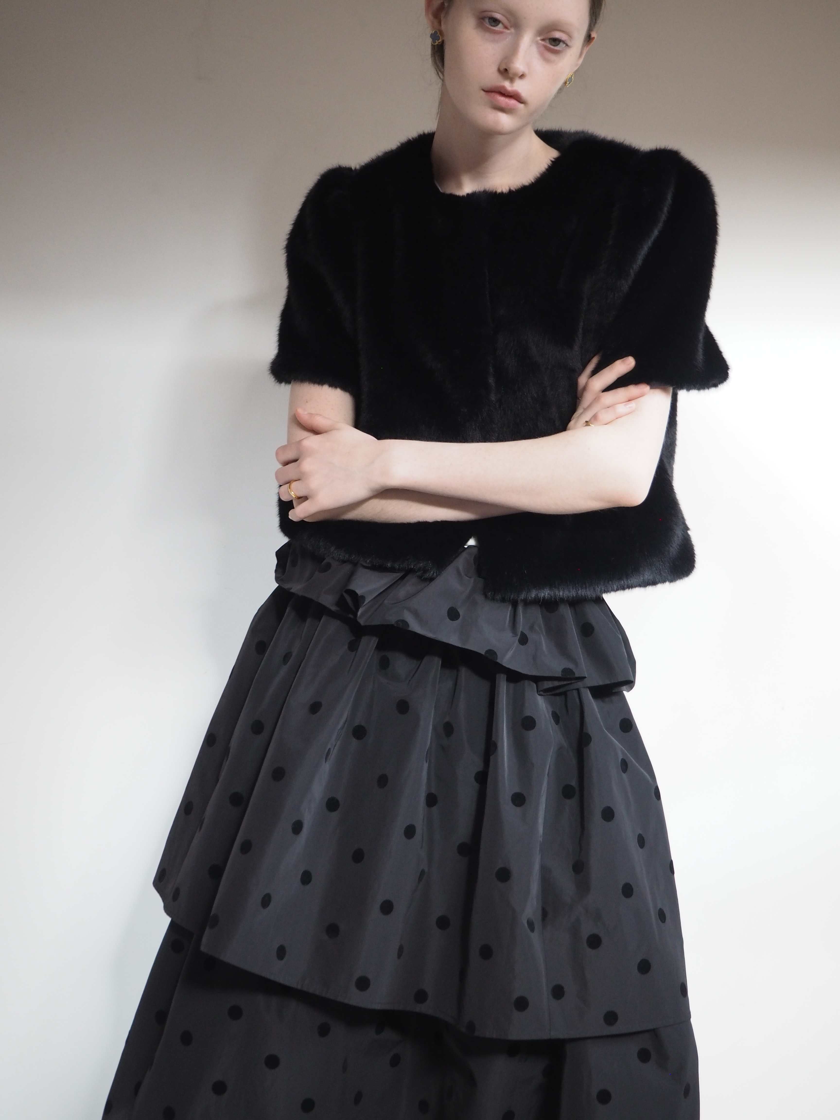 VOLUME UP FLARE SKIRT(DOT)