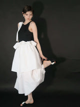 VOLUME UP FLARE SKIRT(WHITE)