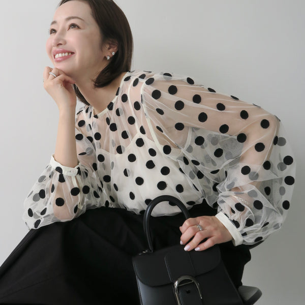 matilda sheer dot blouse