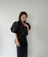 【阪急うめだ本店 POP UP】PEARL PUFF SLEEVE BLOUSE (BLACK)