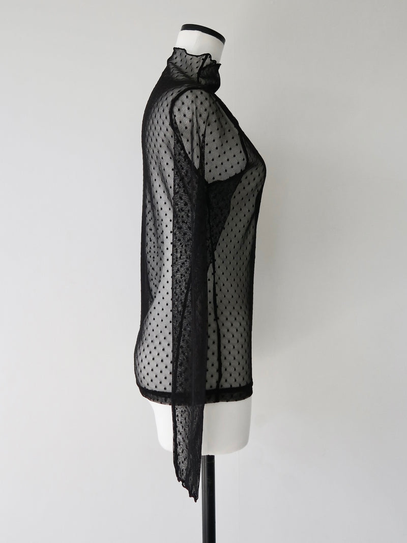 pin dot see through long tee