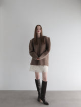 wool puff shoulder knit