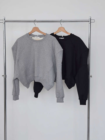 PUFF SLEEVE SWEAT (GREY) – AMOMMA 