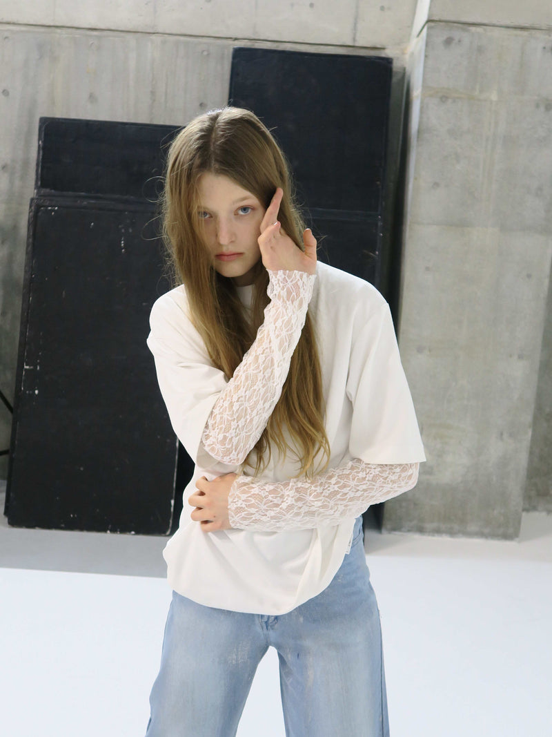 【阪急うめだ本店 POP UP】BACK OPEN LACE TOPS (WHITE)