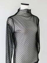 pin dot see through long tee