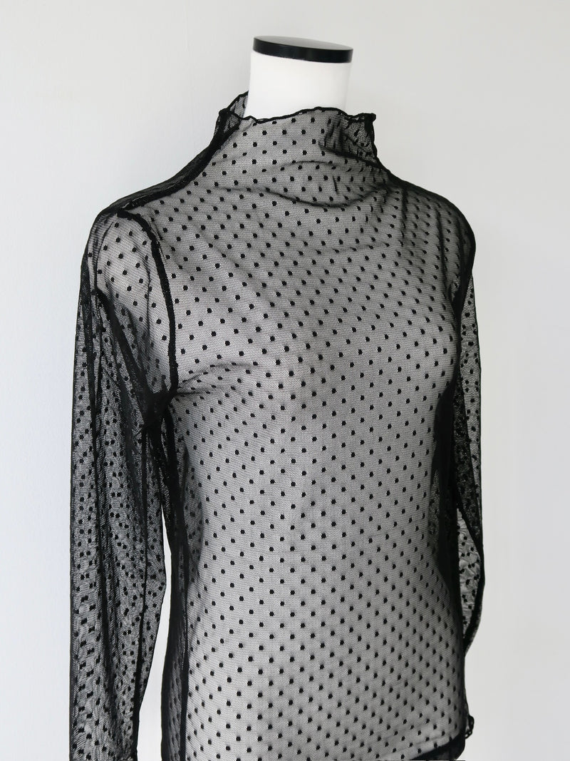 pin dot see through long tee