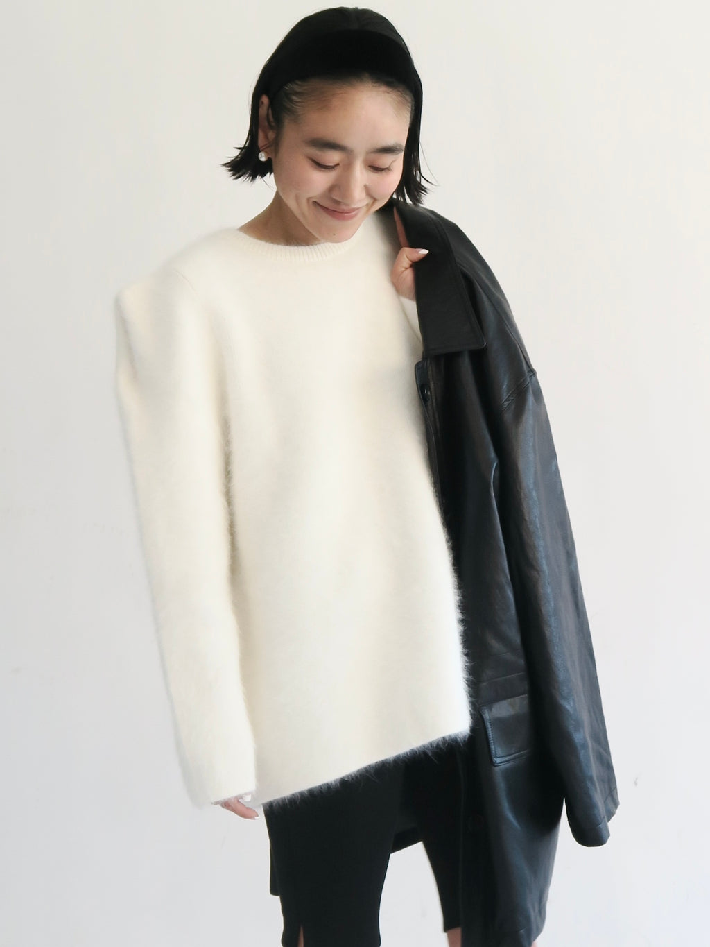 MEER.】PUFF SHOULDER WOOL KNIT TOP