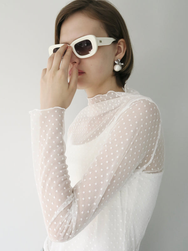 pin dot see through long tee