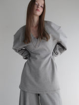 v neck sweat mini dress