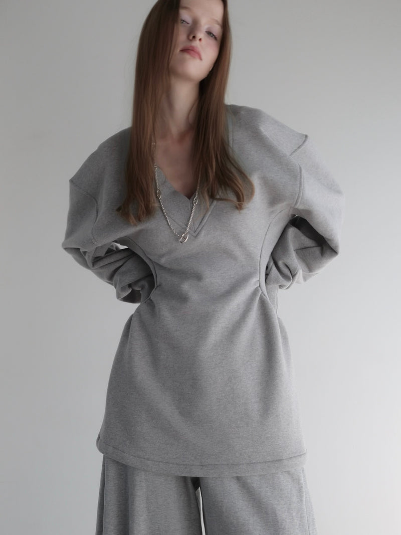 v neck sweat mini dress