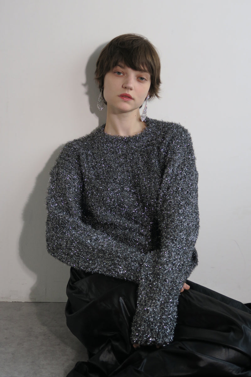 【阪急うめだ本店 POP UP】GLITTER ROUND NECK KNIT (GREY)