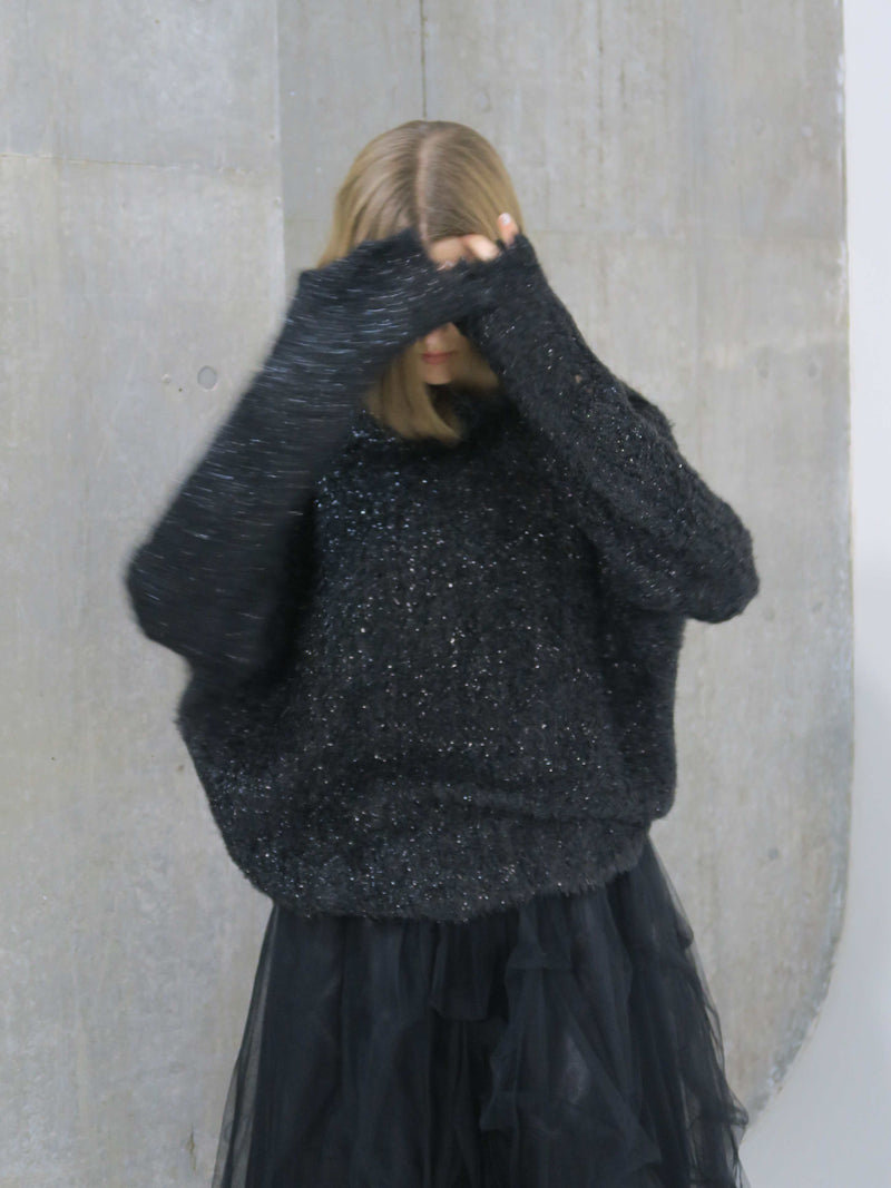 【阪急うめだ本店 POP UP】GLITTER ROUND NECK KNIT (GREY)