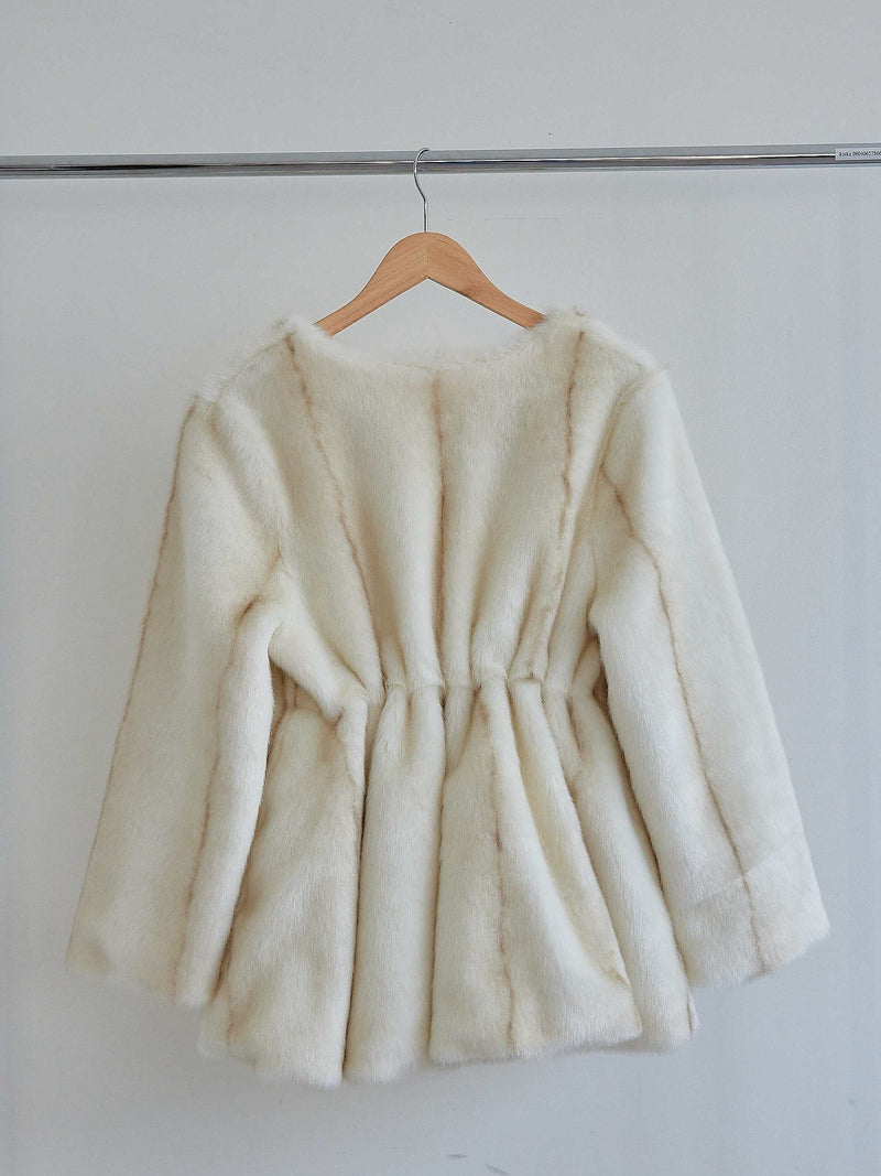 PEPLUM ECO FUR COAT