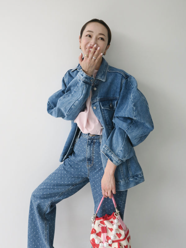 balloon sleeves denim jacket