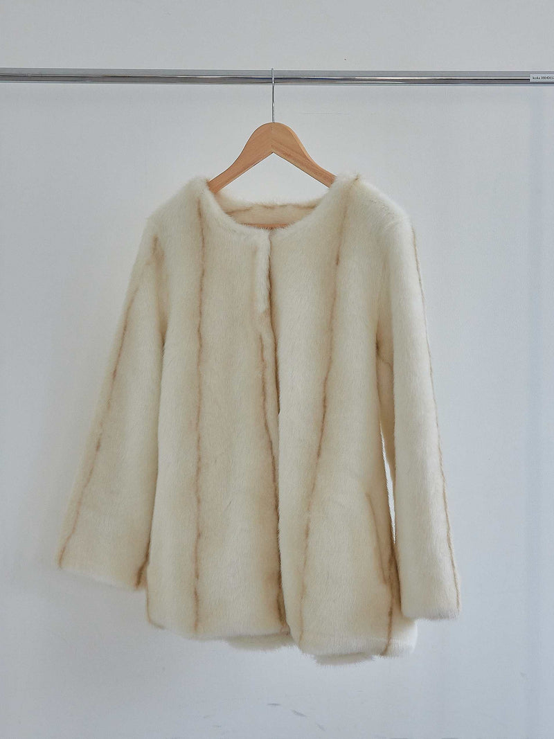 PEPLUM ECO FUR COAT