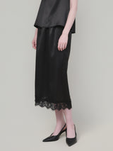 SATIN LACE SKIRT