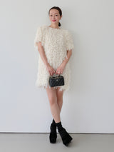 FRILL TEXTURE MINI DRESS