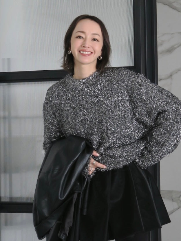 glitter round neck knit – AMOMMA