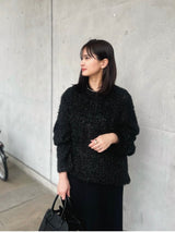 GLITTER ROUND NECK KNIT (BLACK)