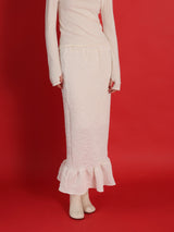 JACQUARD FRILL SKIRT