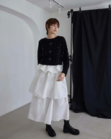 VOLUME UP FLARE SKIRT(WHITE)