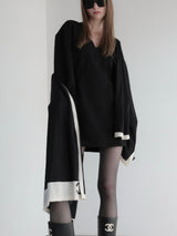 v neck sweat mini dress