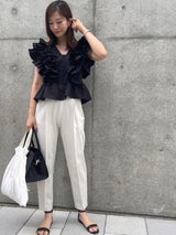 【阪急うめだ本店 POP UP】RAFFLE FRILL TOPS（BLACK）