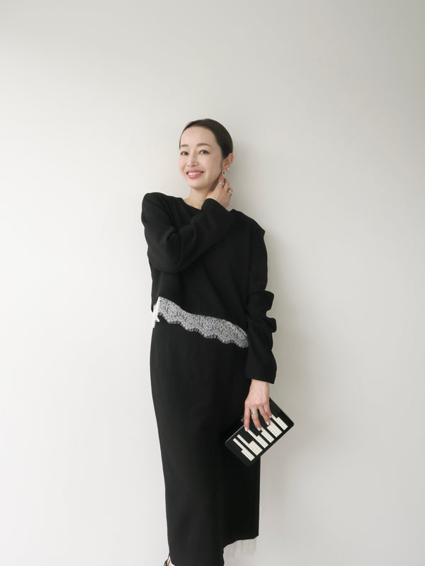 nari lace padded pullover