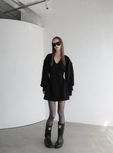v neck sweat mini dress