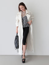 SHEER PUFF SHOULDER DOT BLOUSE
