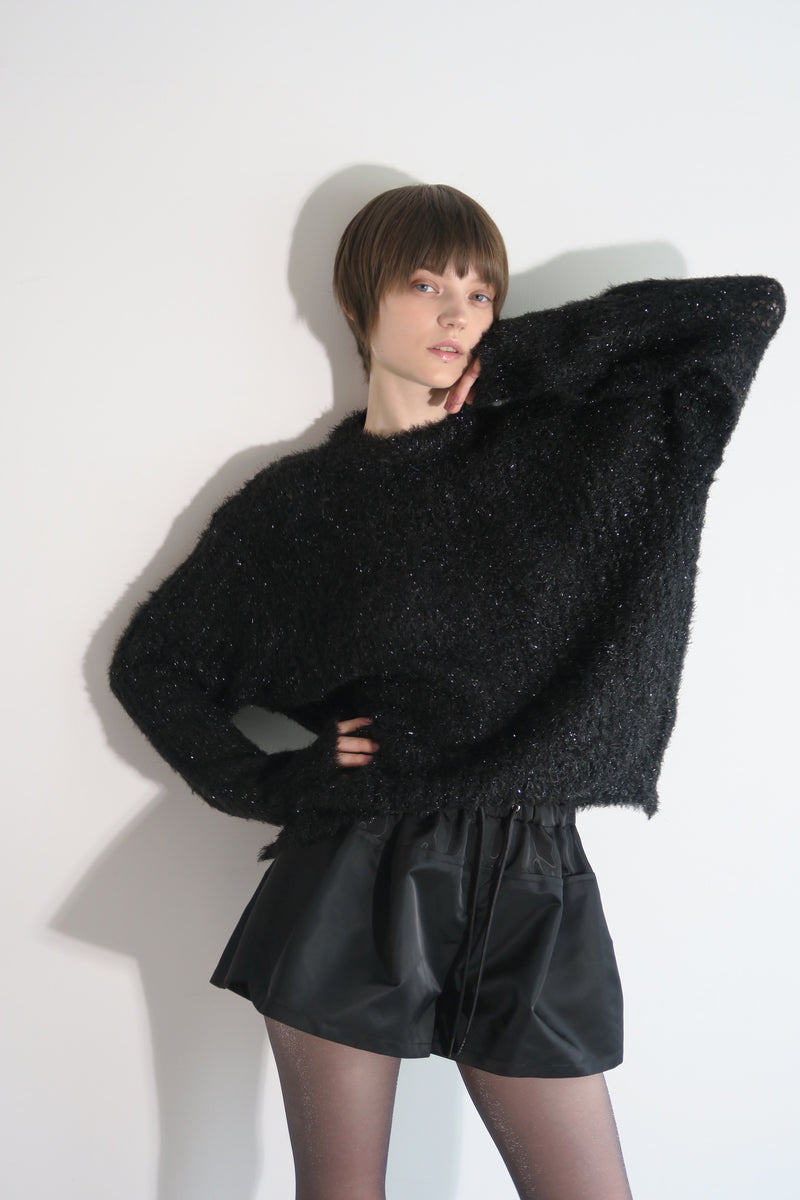 【阪急うめだ本店 POP UP】GLITTER ROUND NECK KNIT (GREY)