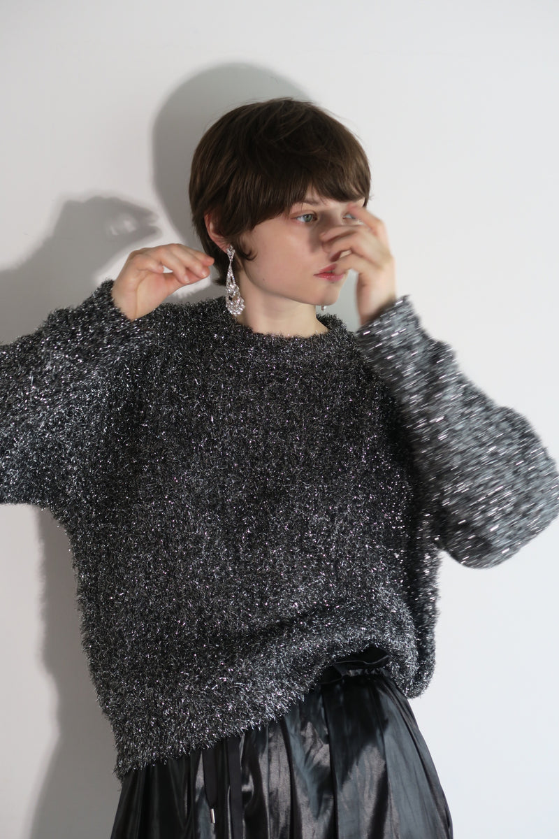 【阪急うめだ本店 POP UP】GLITTER ROUND NECK KNIT (GREY)