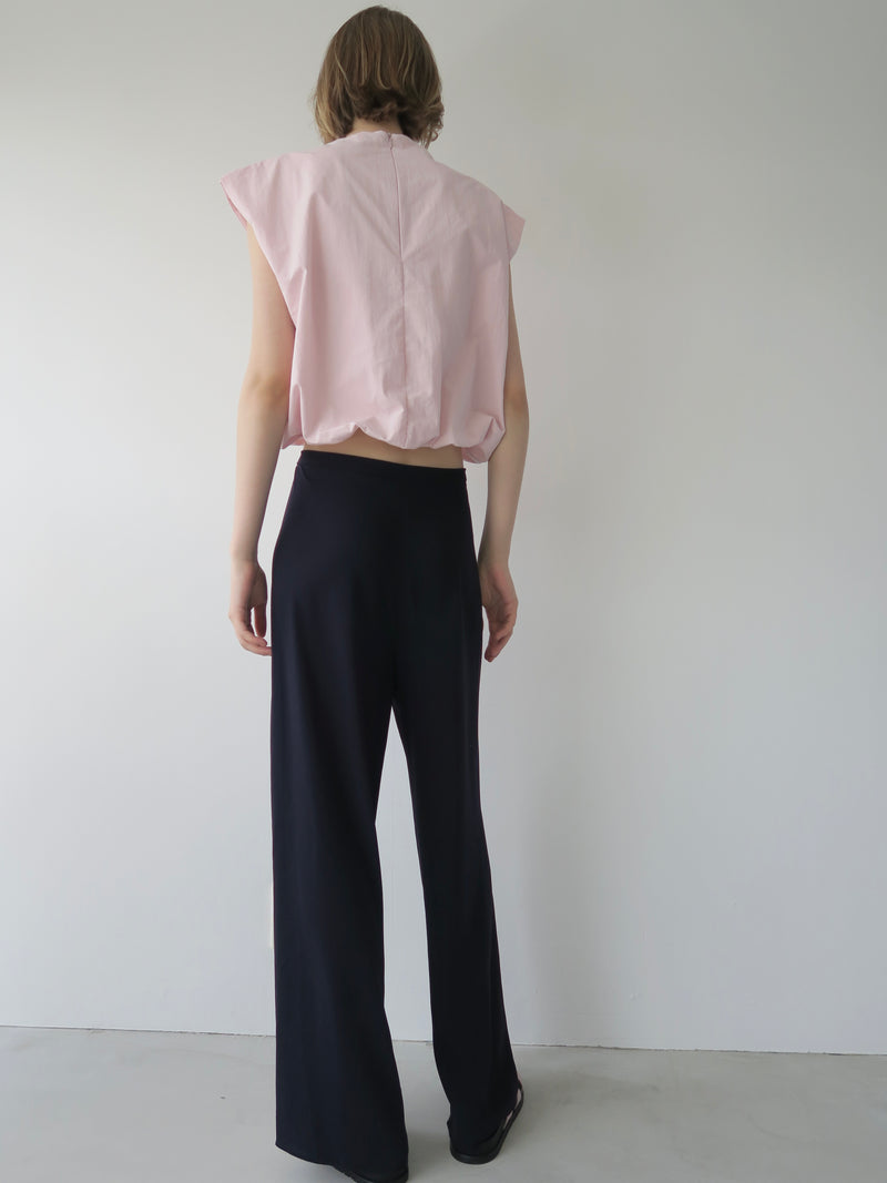 cropped balloon sleeveless tops