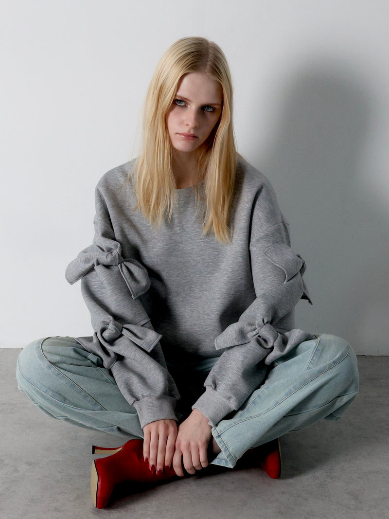 ribbon sleeve sweat