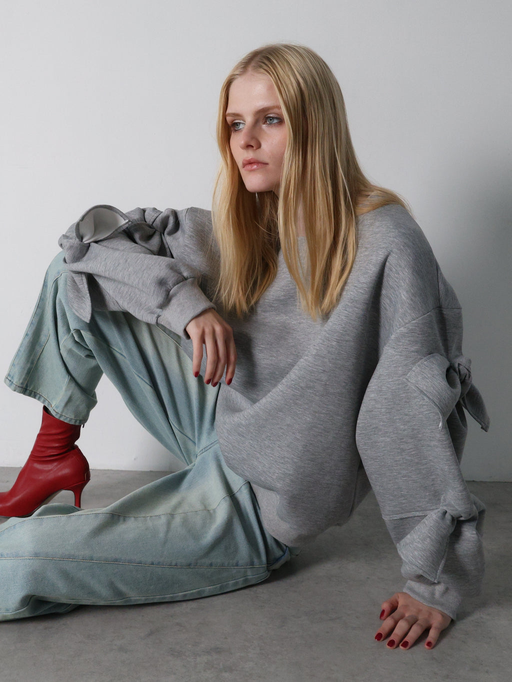 ribbon sleeve sweat – AMOMMA